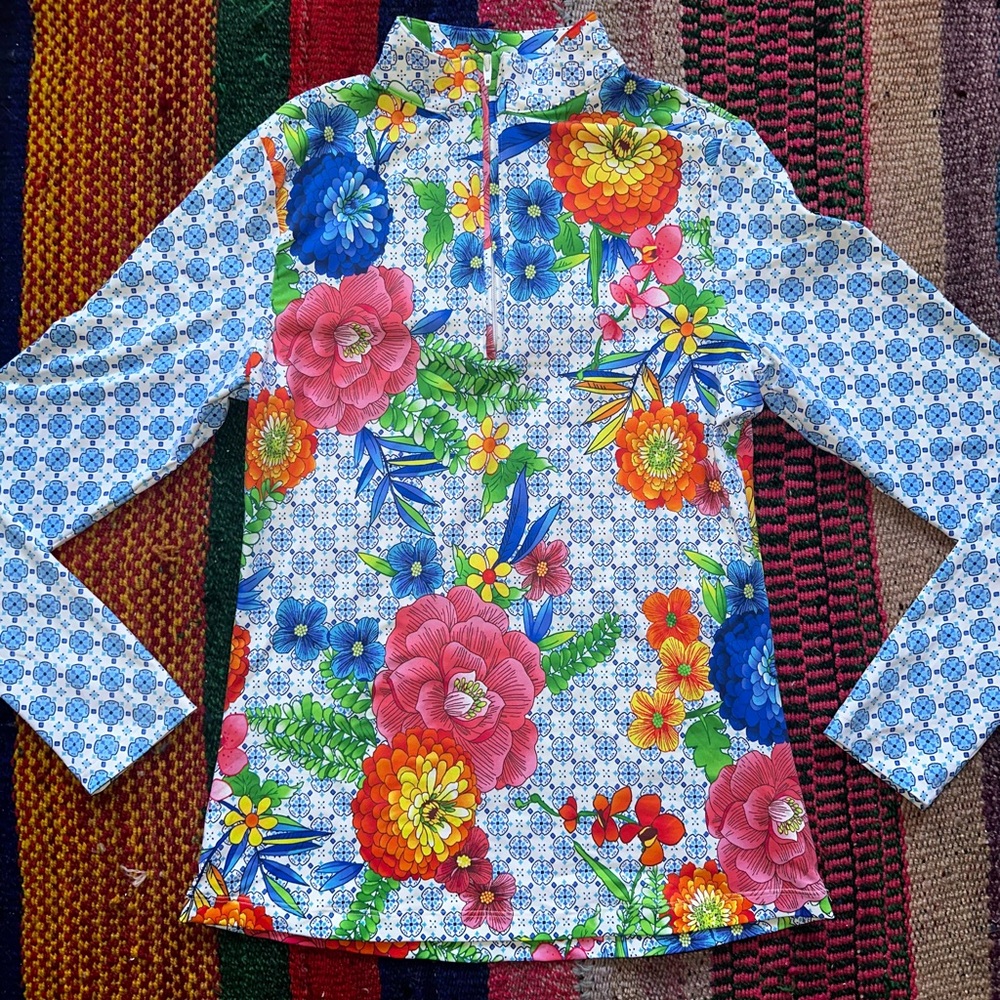 Barbara Erickson Long Sleeve 1/4 zip Swim Rashguard